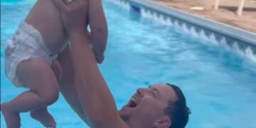 Scotty McCreery Shares Adorable Video Swimming With His 10-Month-Old Son Avery And Dog Moose