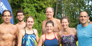 Both in and out of the water competitive swimmer and colon cancer survivor emphasizes the importance