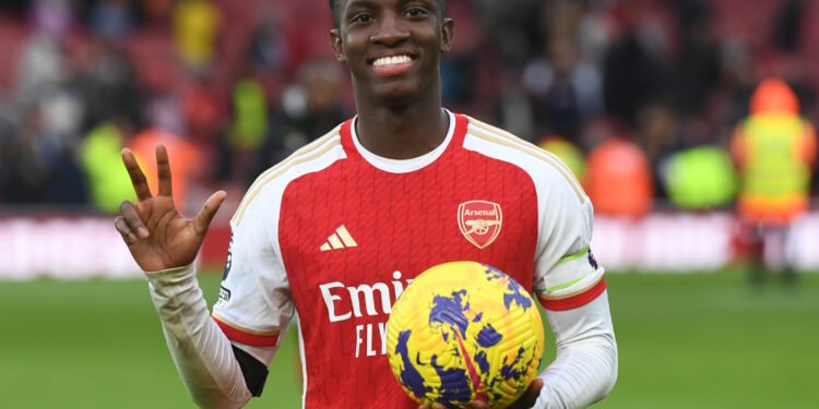 Emotional Eddie Nketiah dedicates Arsenal hat-trick to late aunt who passed away as he reveals family were in stands