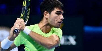 ATP Finals 2023 results: Carlos Alcaraz beats Andrey Rublev for first win in Turin