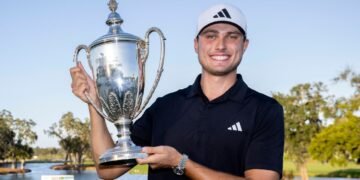 Ludvig Aberg ties 72-hole scoring record for first PGA Tour win