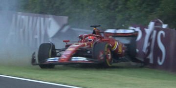 Leclerc relieved by limited damage to Ferrari car after FP2 crash