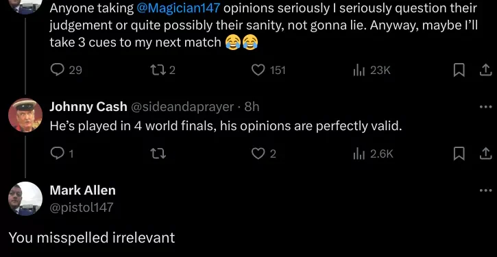 Mark Allen responds to Shaun Murphy “rude and amateurish” jab