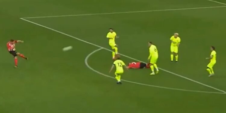 Premier League legend, 46, looks like he hasn’t aged a day as he scores screamer in charity match