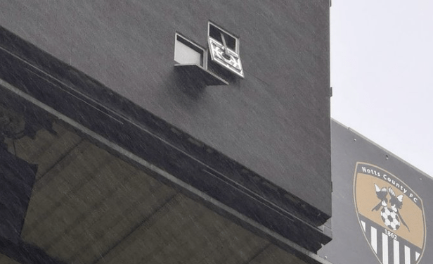 ELF clash between Notts County and Colchester postponed over safety fears as Storm Darragh wrecks vital part of stadium