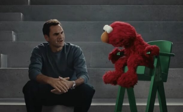 Elmo Schools Federer in New On Commercial