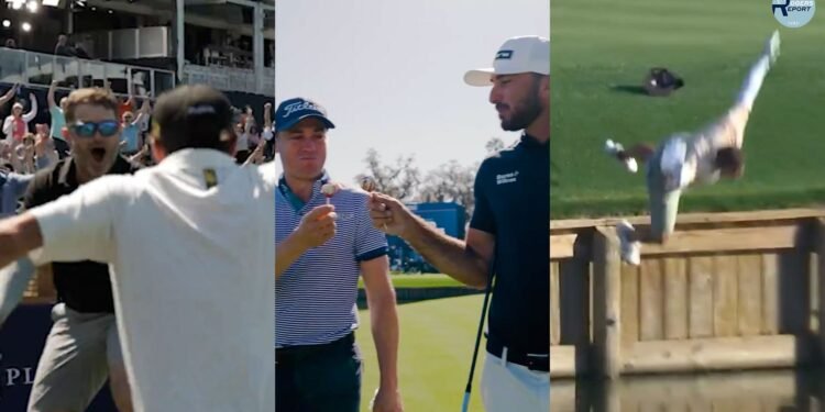 Caddie ace at 17, pond-plunging pro and cake pops