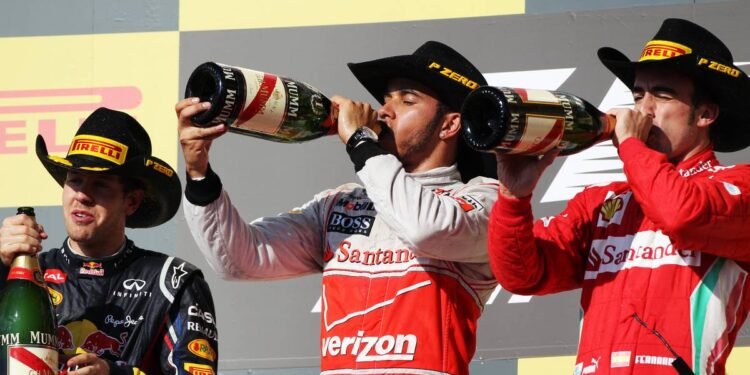 F1’s podium party gets a vibrant Pirelli twist