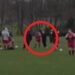 Moment football player is smacked over his head by ‘wife after cheating on her’ causing chaos at Sunday league game